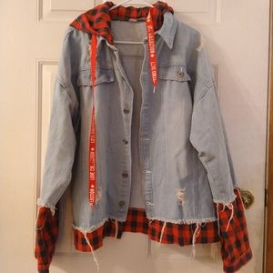 Mens xxxl denim/flannel jacket